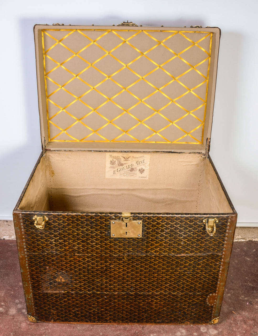 Magnificent Vintage Goyard Trunk at 1stdibs