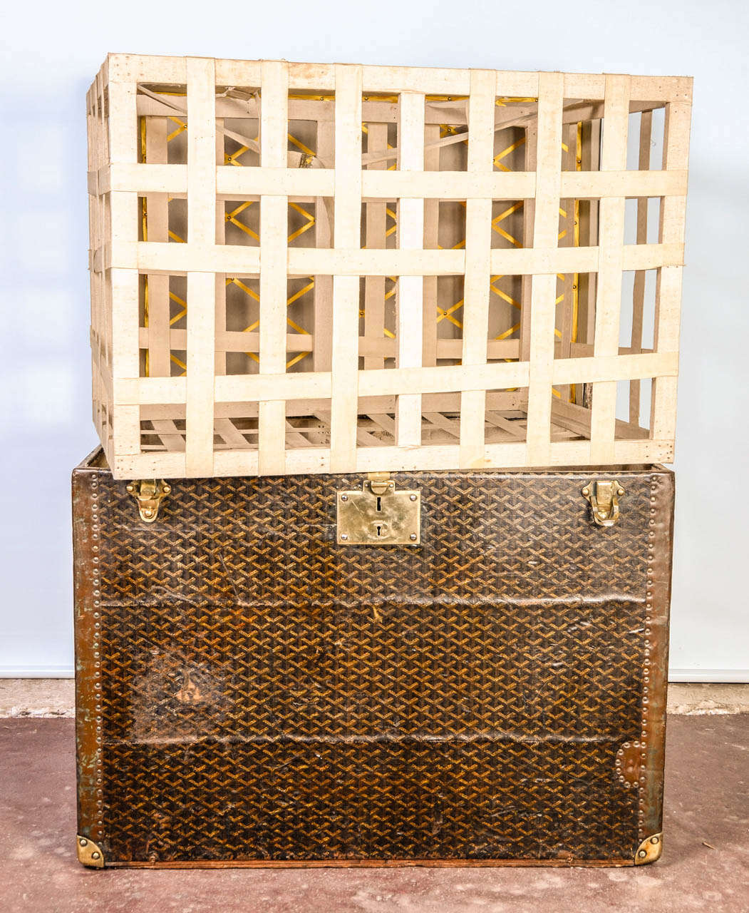 Magnificent Vintage Goyard Trunk at 1stdibs