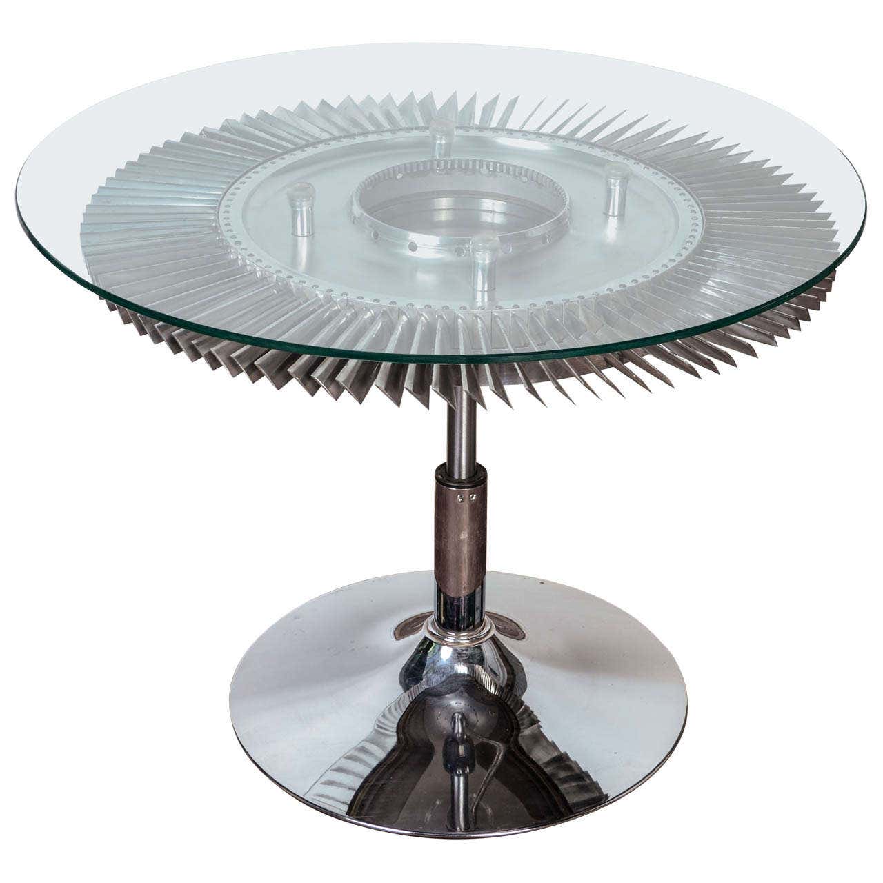 Jet Engine Glass Table Aviation Jet Engine Turbine Fan Coffee Table at 1stDibs | jet engine ...