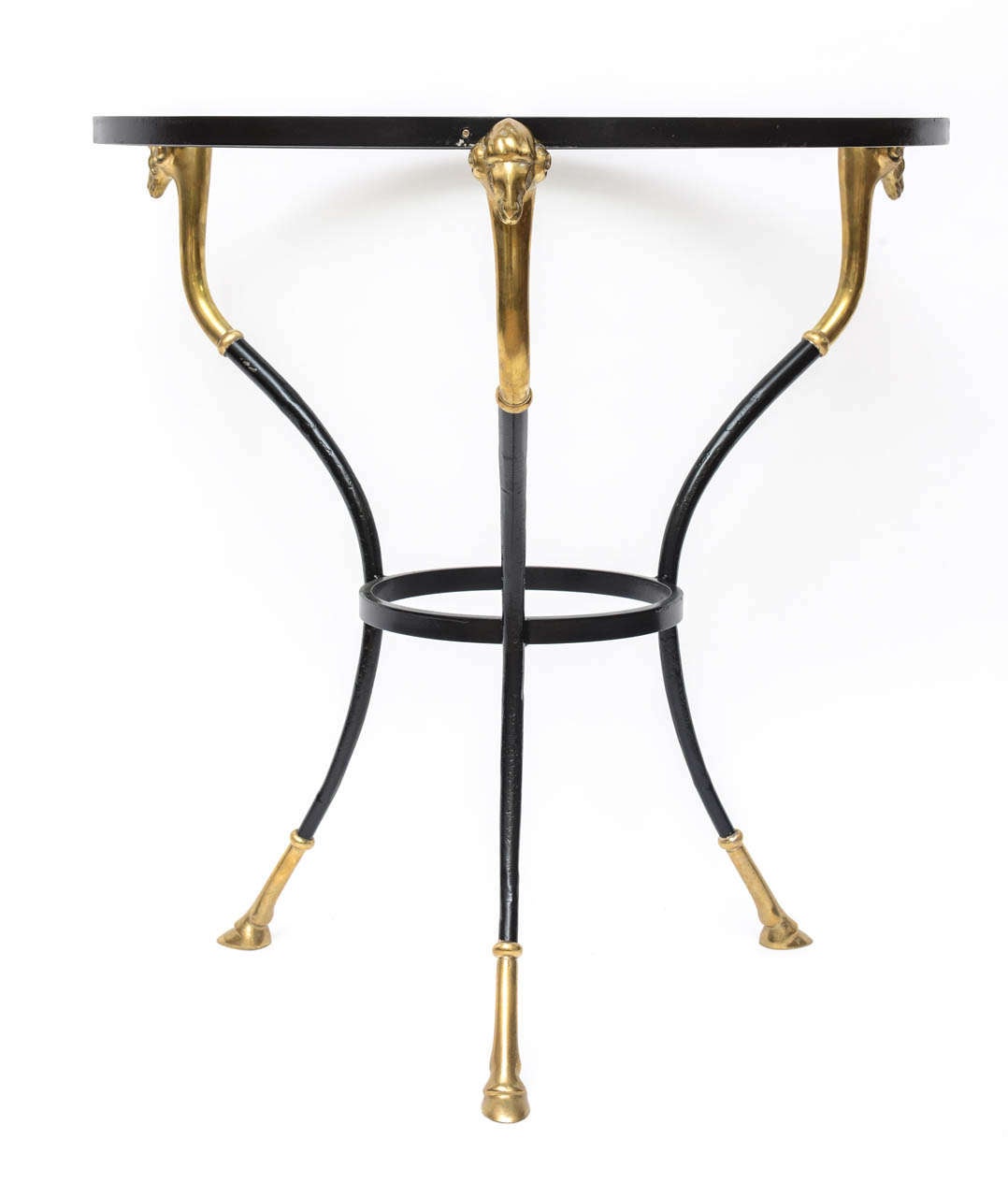 Hollywood Regency Italian Regency Glass Top Table with Brass Detail For Sale
