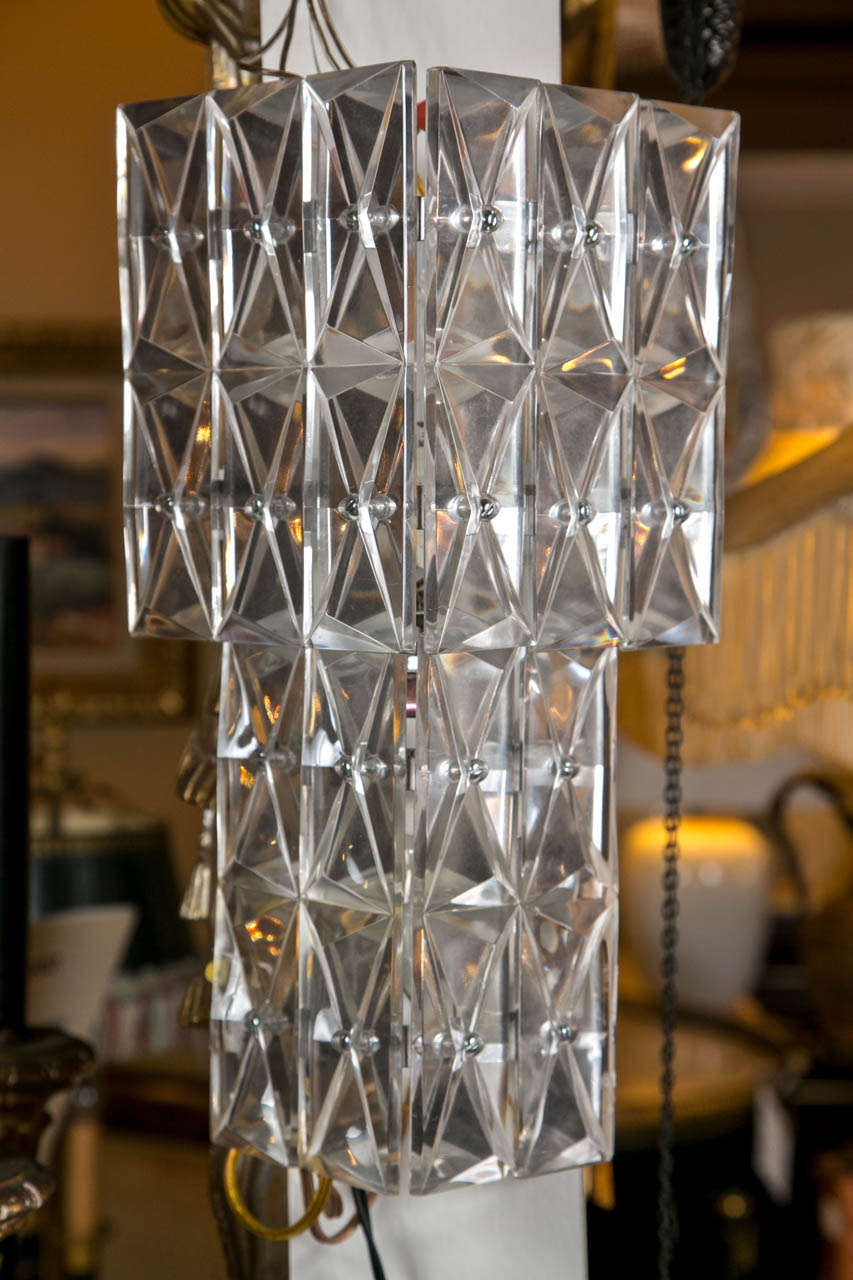 Pair of Art Deco Crystal Wall Sconces 1