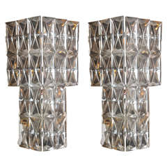 Pair of Art Deco Crystal Wall Sconces