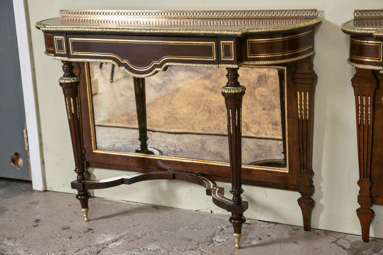French Pair of Louis XVI Style Console Pier Tables