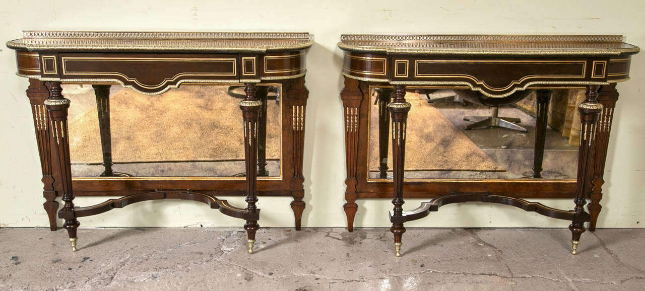 Pair of Louis XVI Style Console Pier Tables 5