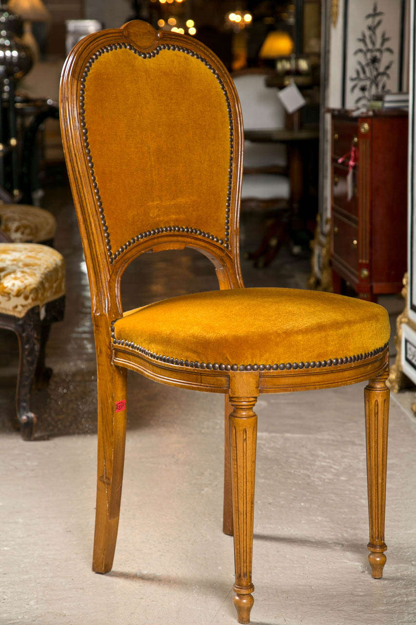 Set of Two Jansen Louis XVI Style Dining Chairs In Good Condition In Stamford, CT