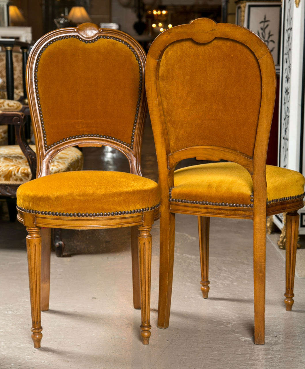 Set of Two Jansen Louis XVI Style Dining Chairs 3