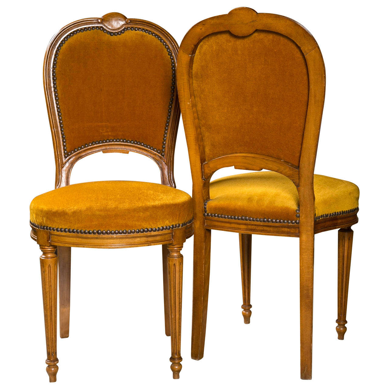 Set of Two Jansen Louis XVI Style Dining Chairs