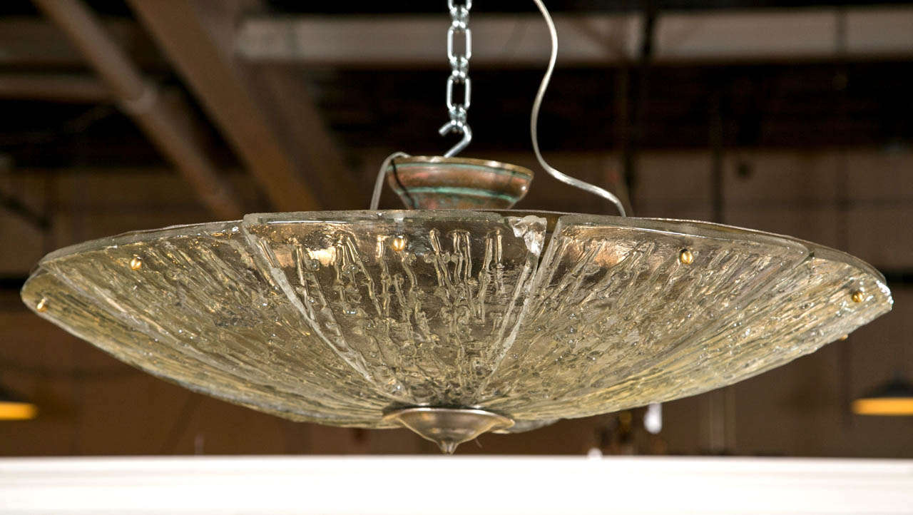 Lalique Style French Flush Hanging Light Fixture 1