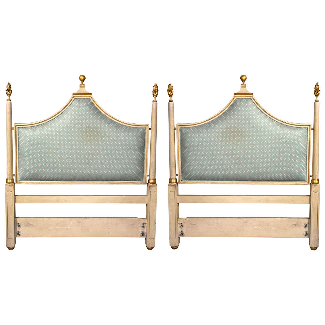 Pair of Paint Decorated Hollywood Regency Twin Headboards