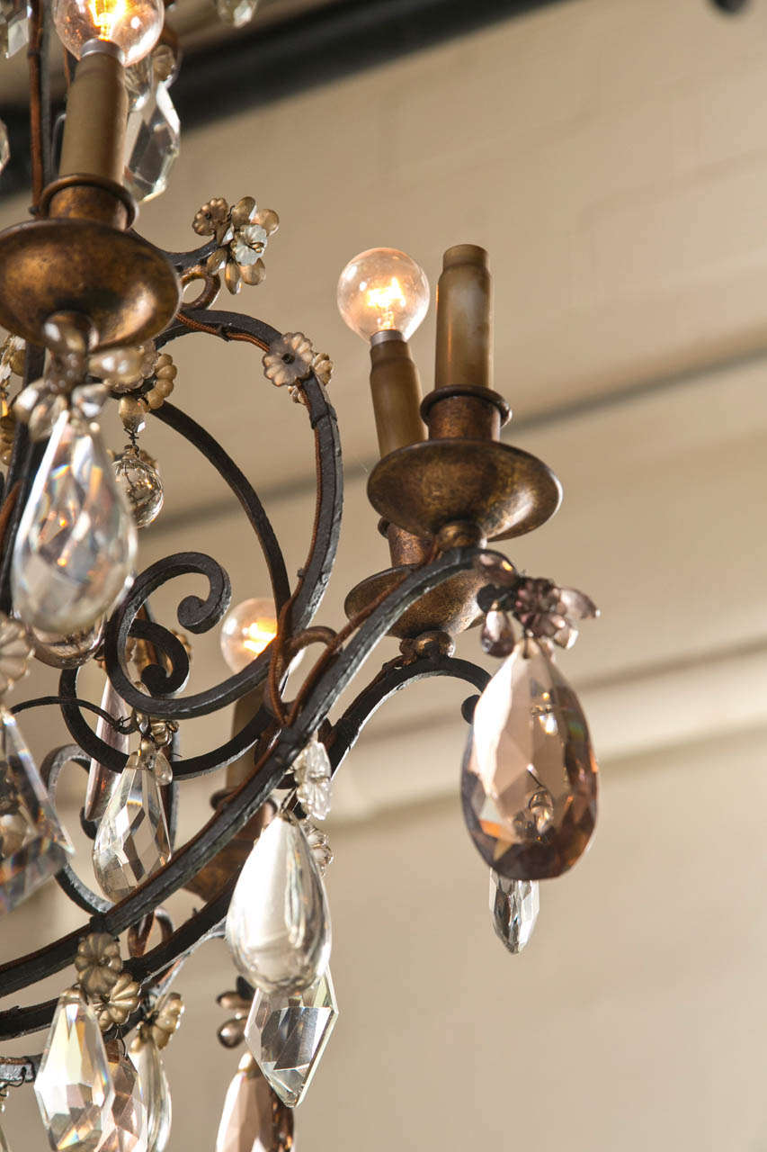 crystal wrought iron chandelier