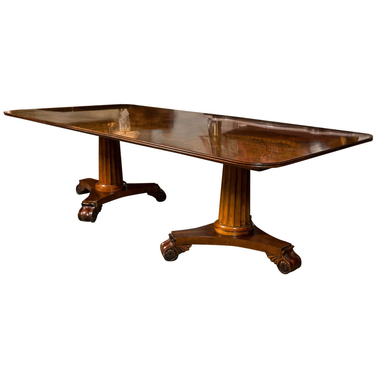Henredon Banded Crotch Mahogany Dining Table at 1stDibs henredon