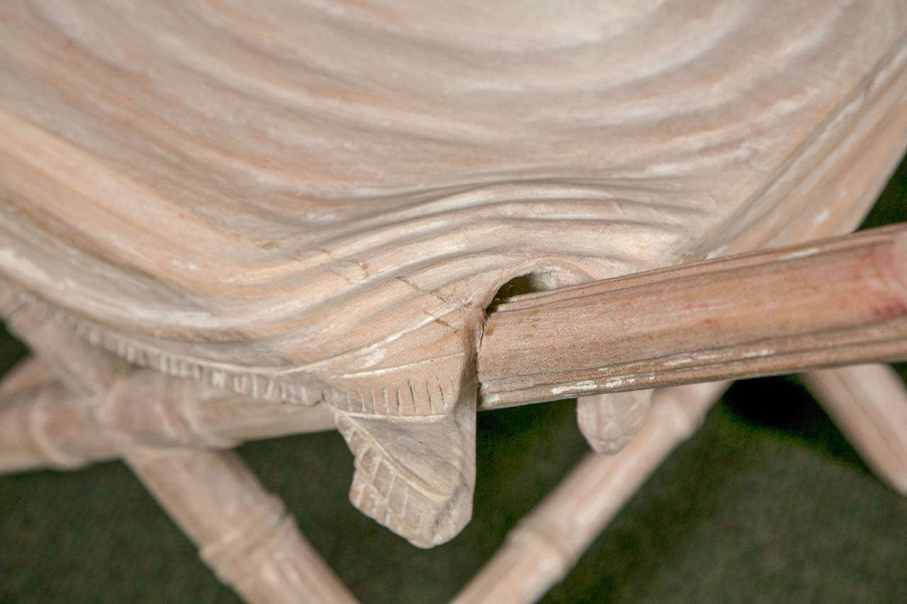 Faux Bamboo Carved Stool For Sale 1