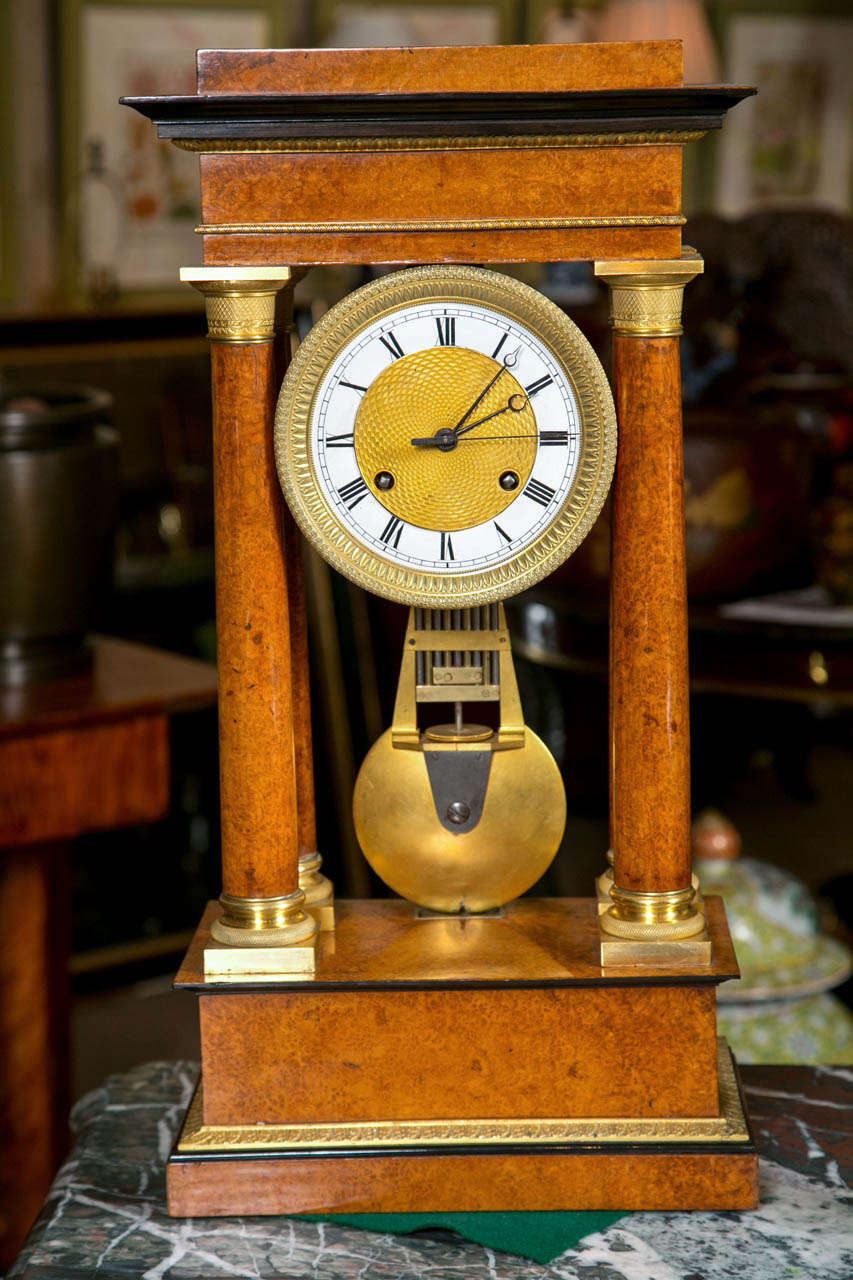 19th Century Pinwheel Portico Clock For Sale