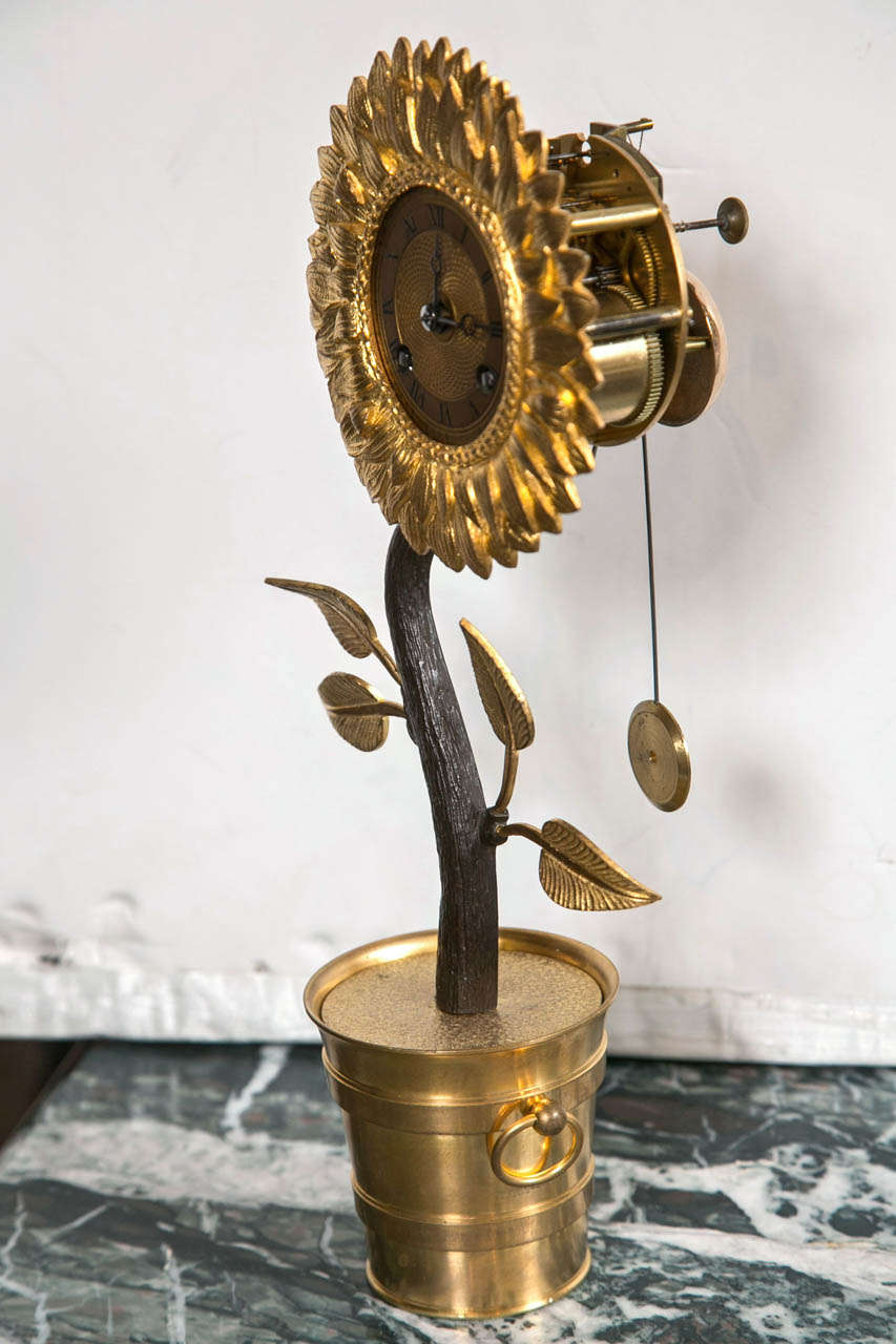 Bronze Sun Flower Clock 2