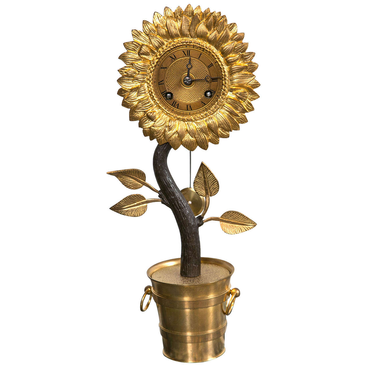 Bronze Sun Flower Clock
