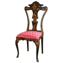 Black Lacquer Chinoiserie Side Chair