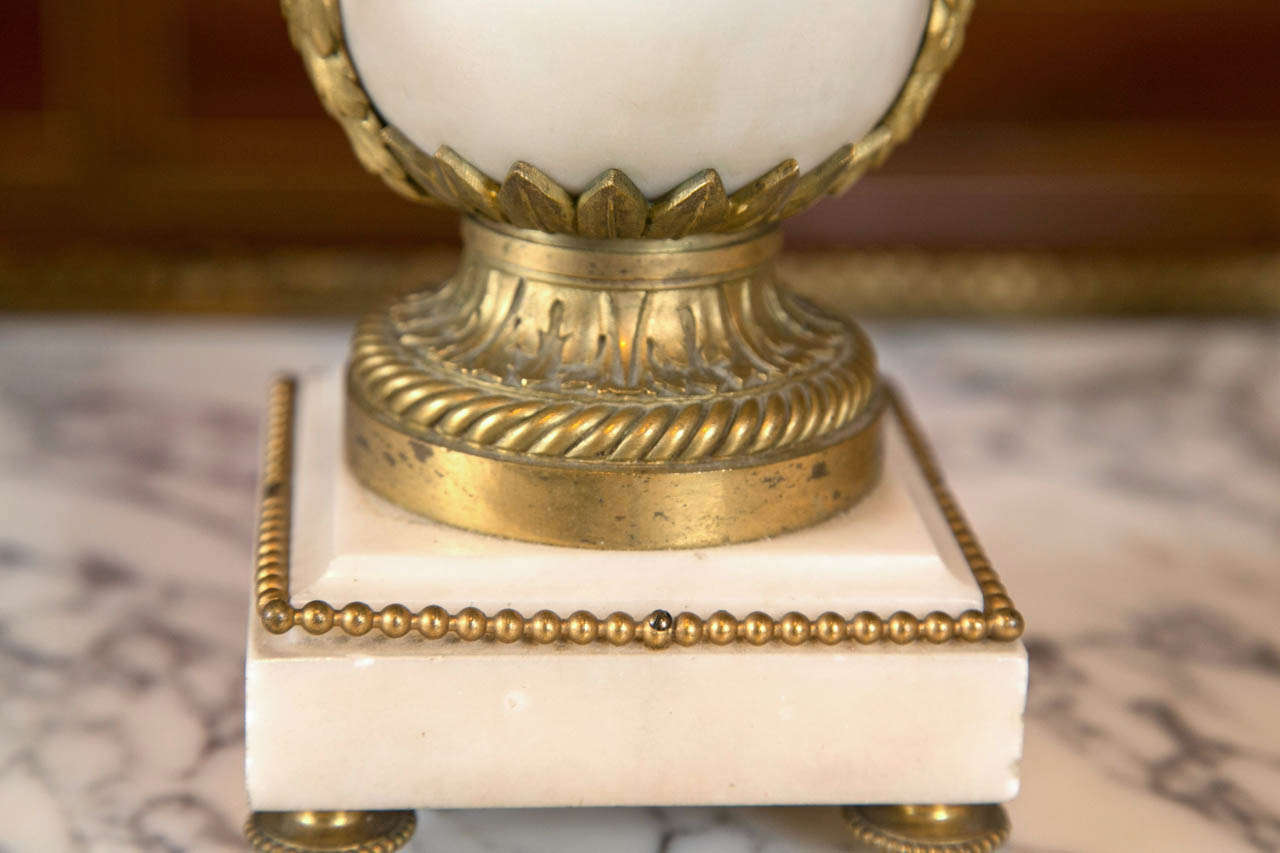 French Marble and Ormolu Urns In Good Condition In Stamford, CT