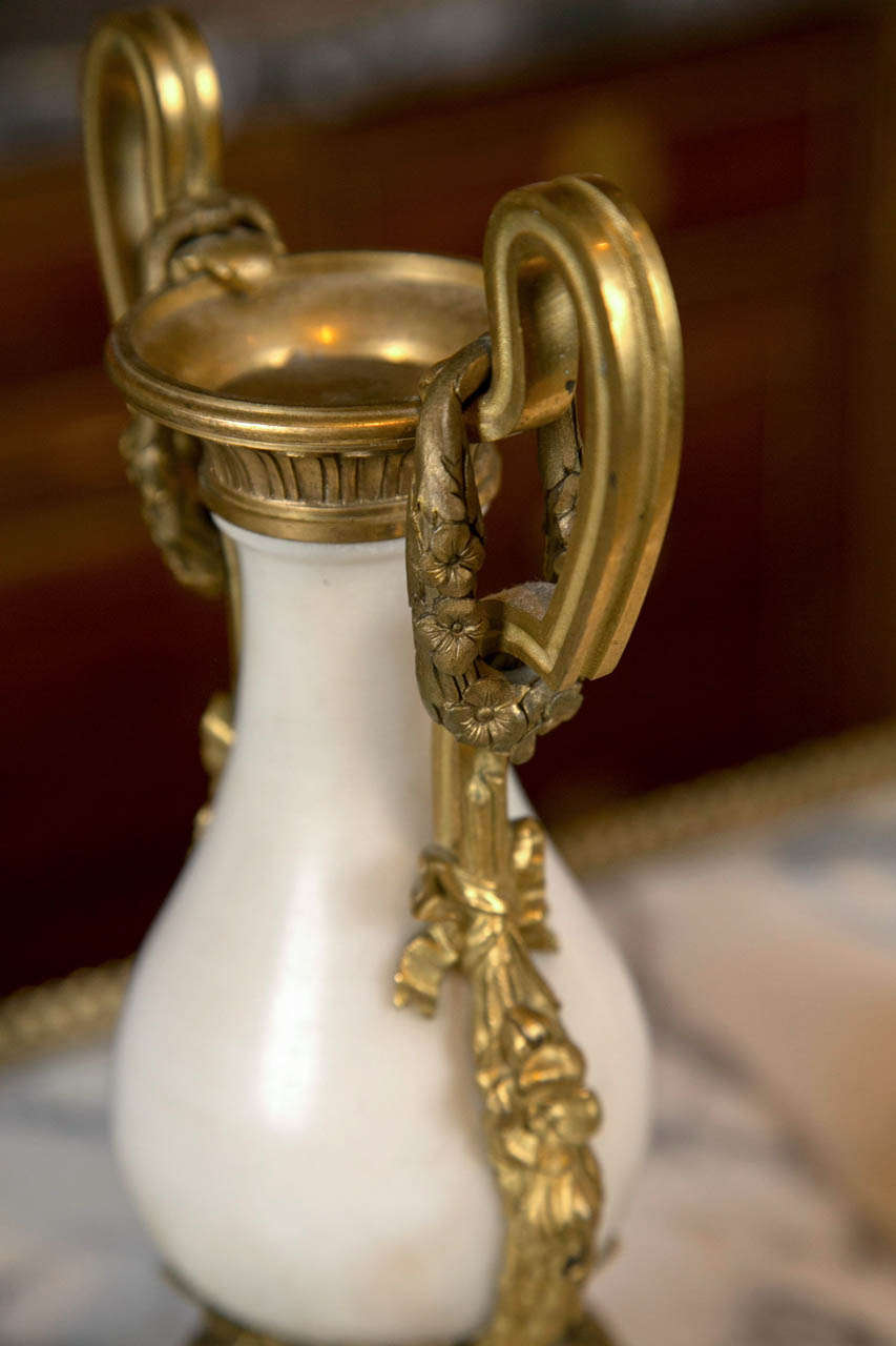 French Marble and Ormolu Urns 1