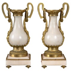 French Marble and Ormolu Urns