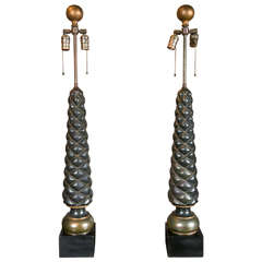 Pair of Quilted Form Lamps 9