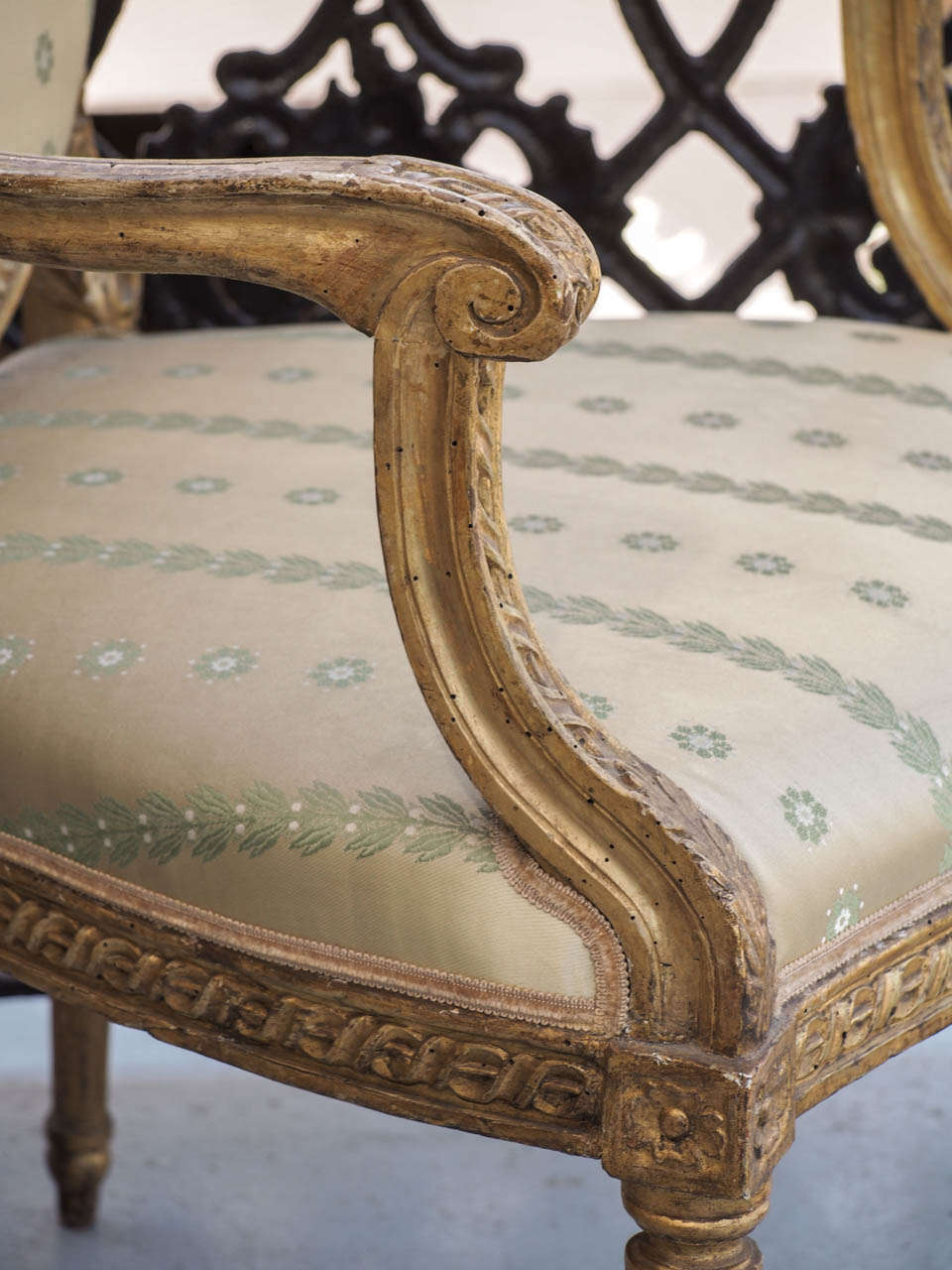 Set of Four Italian Louis XVI Gilt Ovalback armchairs 2