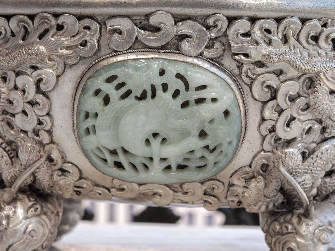 19th Century Sino-Mongolian Censer with Carved Jade and Semi Precious Stones 1