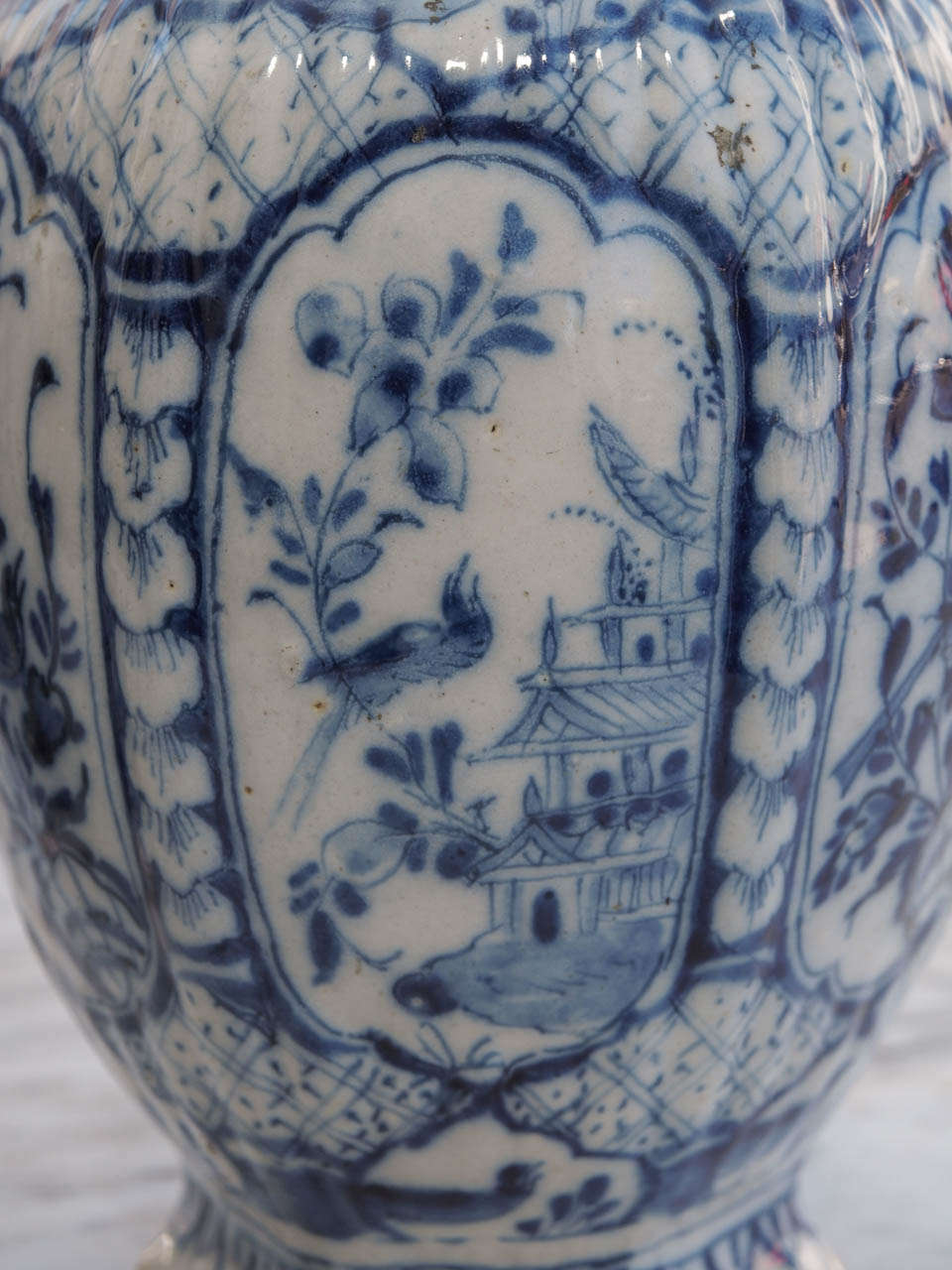 Pair of Late 18th/Early 19th Century Delft Ribbed Covered Jars 3