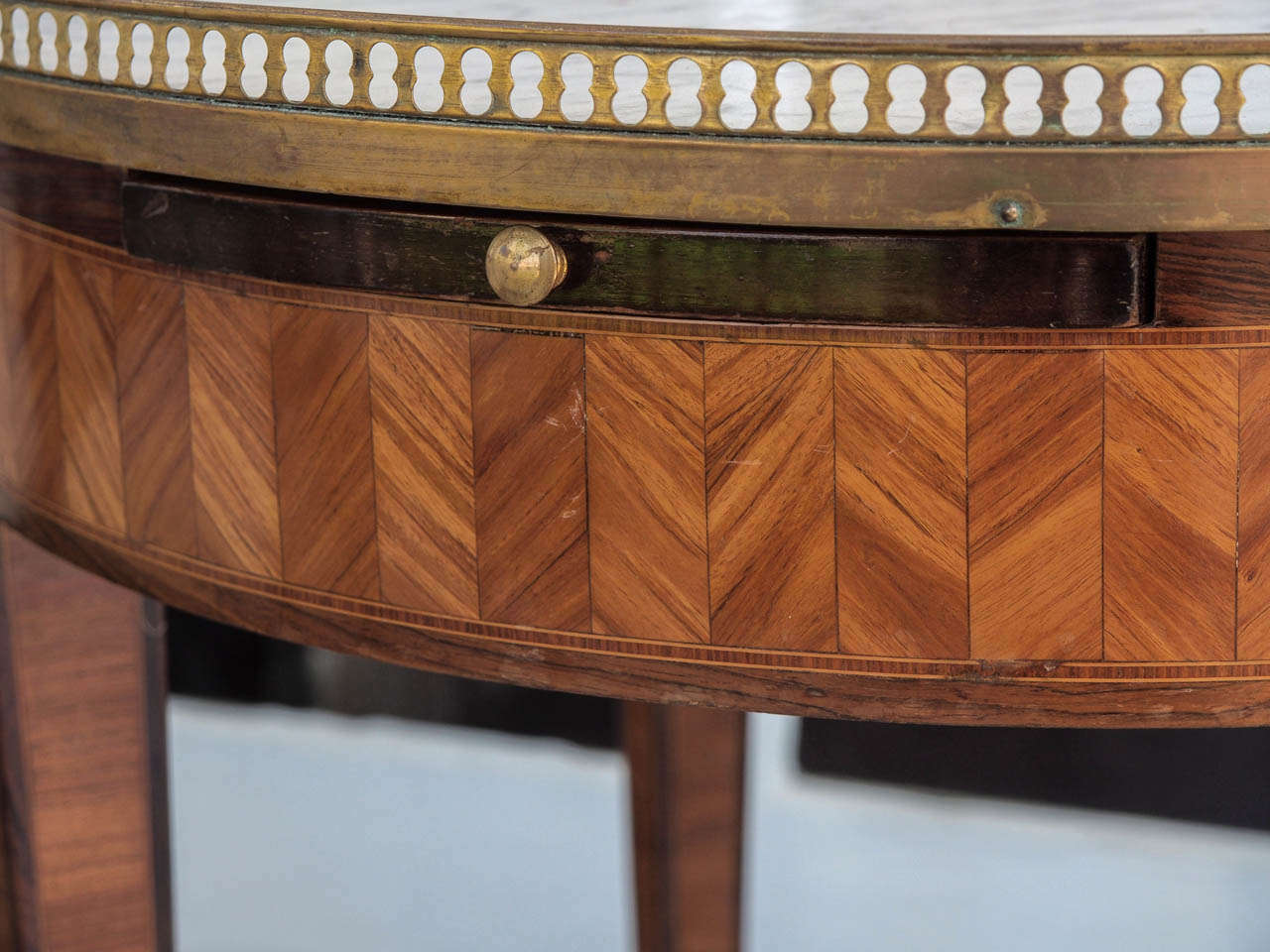 French Early 19th c. Marquetry Bouillotte Table 1