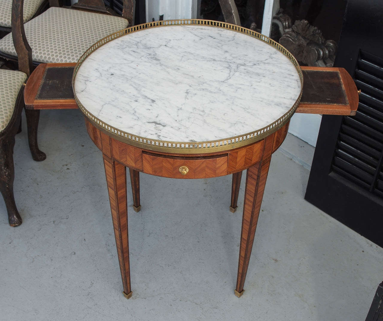 French Early 19th c. Marquetry Bouillotte Table 4