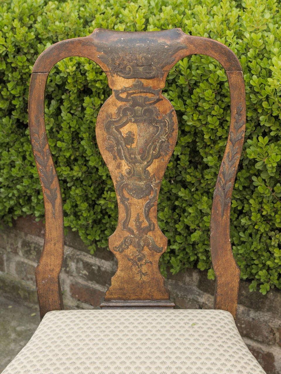 Set of Six 18th Century HandPainted Italian, Lucca Vase SplatBack