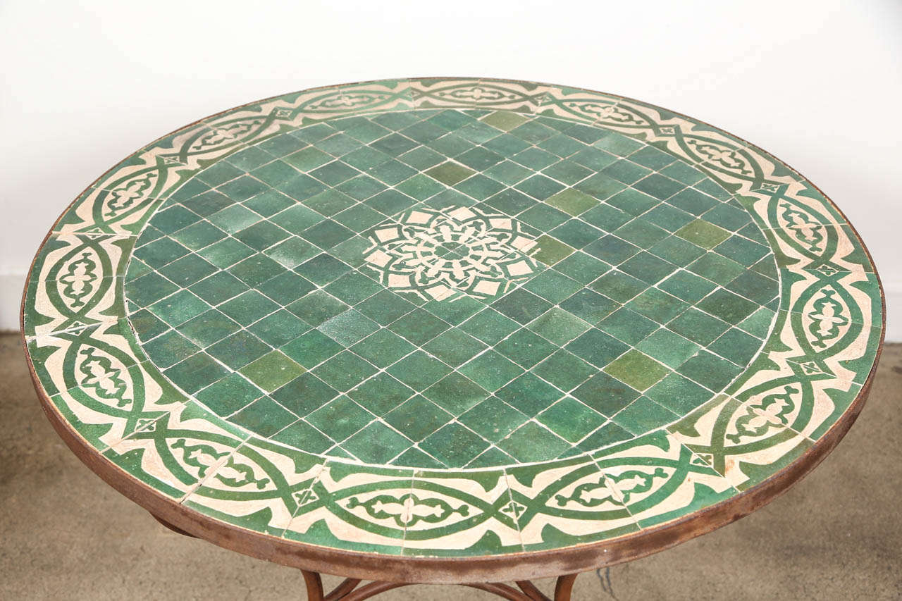 Moroccan Mosaic Tile Table Top In Good Condition In North Hollywood, CA