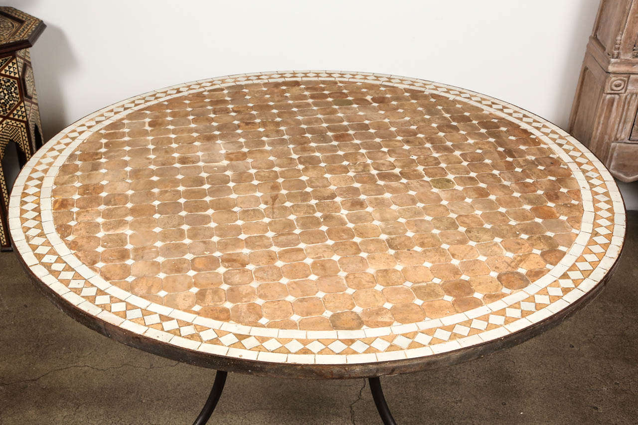 20th Century Moroccan Mosaic Tile Table
