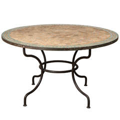 Moroccan Round Dining Mosaic Green Tile Table