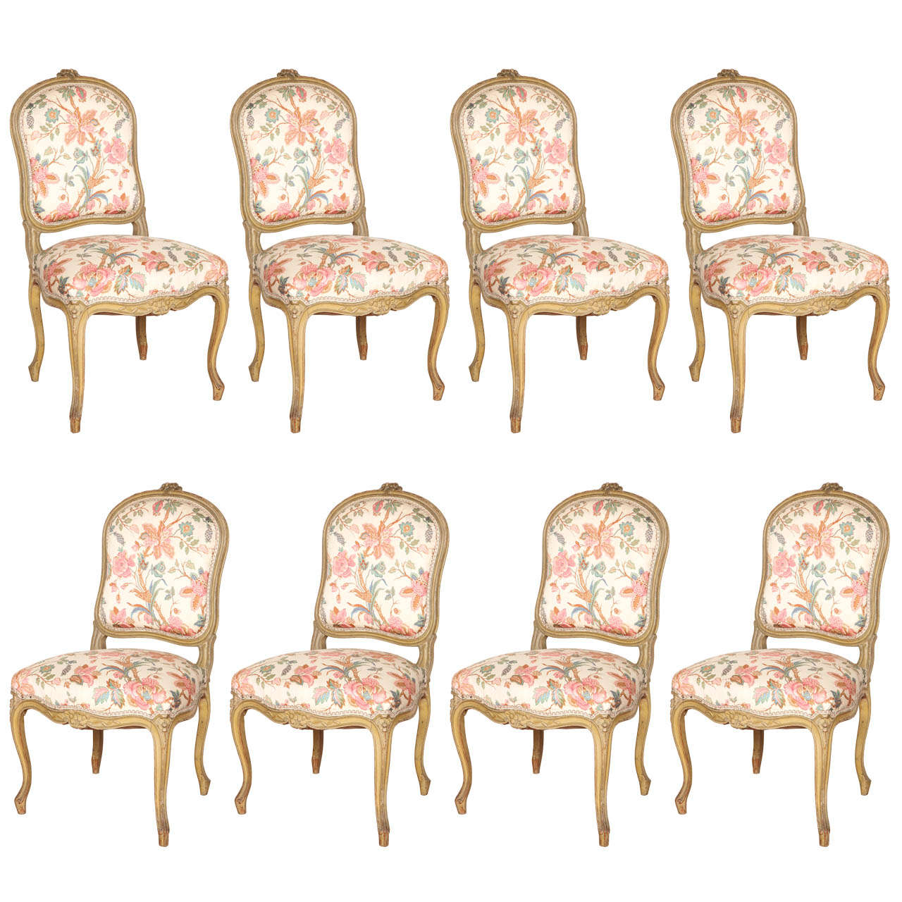 Set of Louis XV Style Dining Chairs, France, Circa 1940