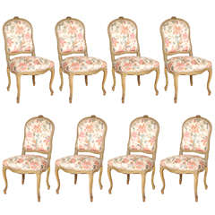 Set of Louis XV Style Dining Chairs, France, Circa 1940