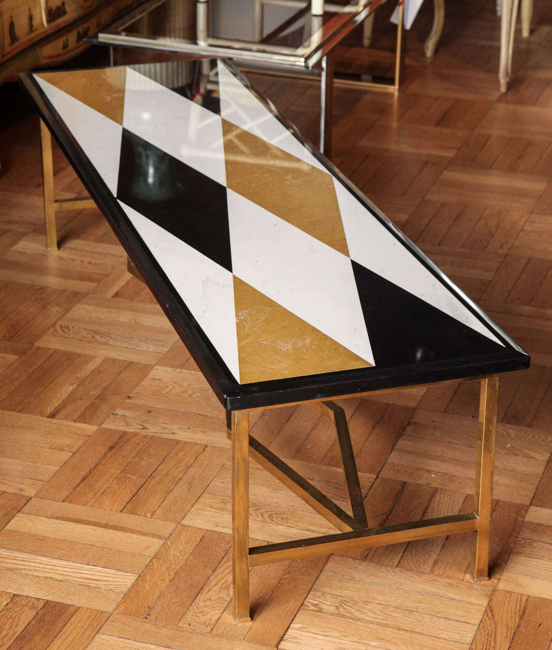 Brass, Marble and Onyx Italian Coffee Table, c. 1950's 2