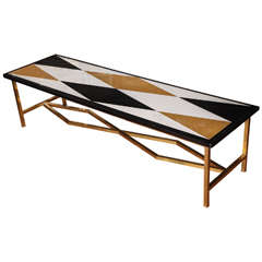 Brass, Marble and Onyx Italian Coffee Table, c. 1950's