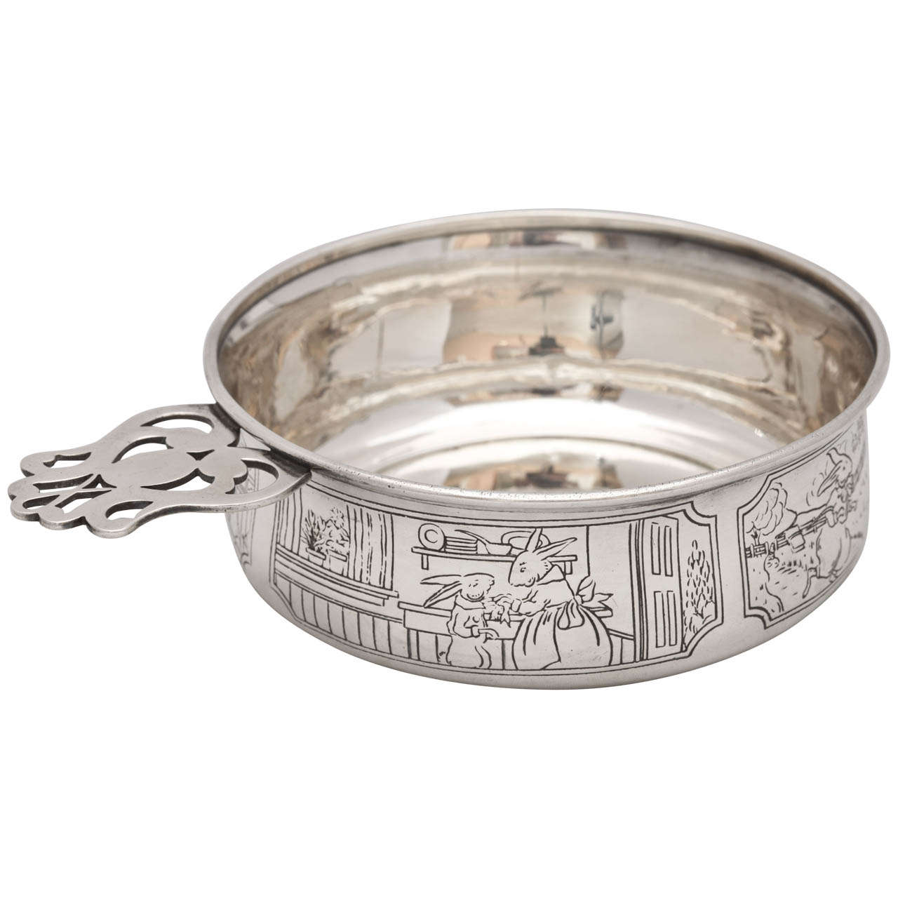 Sterling Silver "Peter Rabbit" Baby Porringer