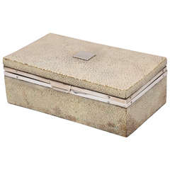 Art Deco Sterling Silver-Mounted Shagreen Table Box 11