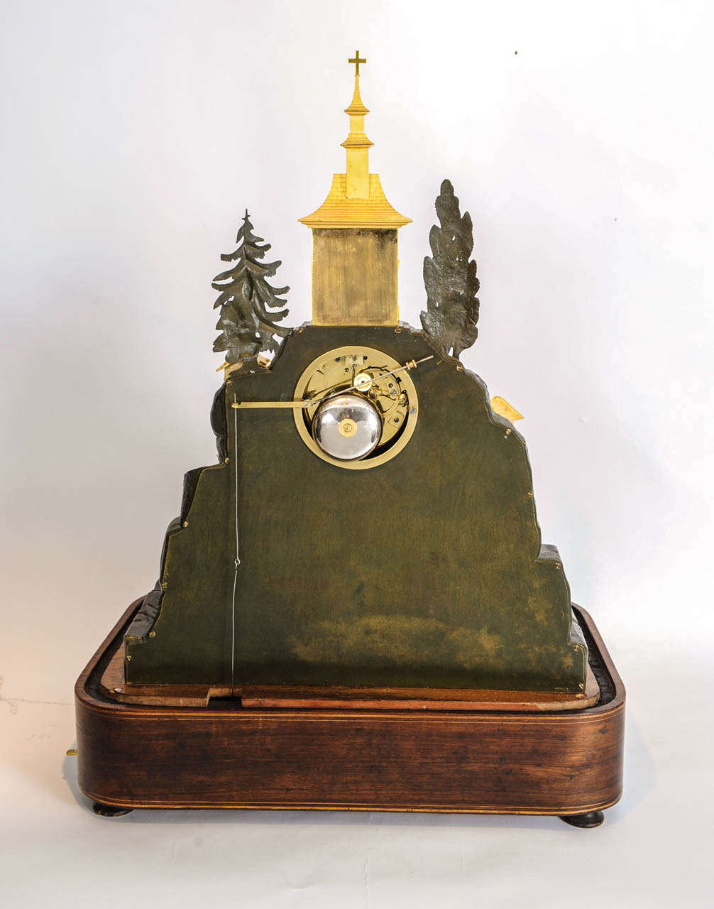 French Charles X Bronze Musical and Animated Mantel Clock, circa 1840 For Sale 6