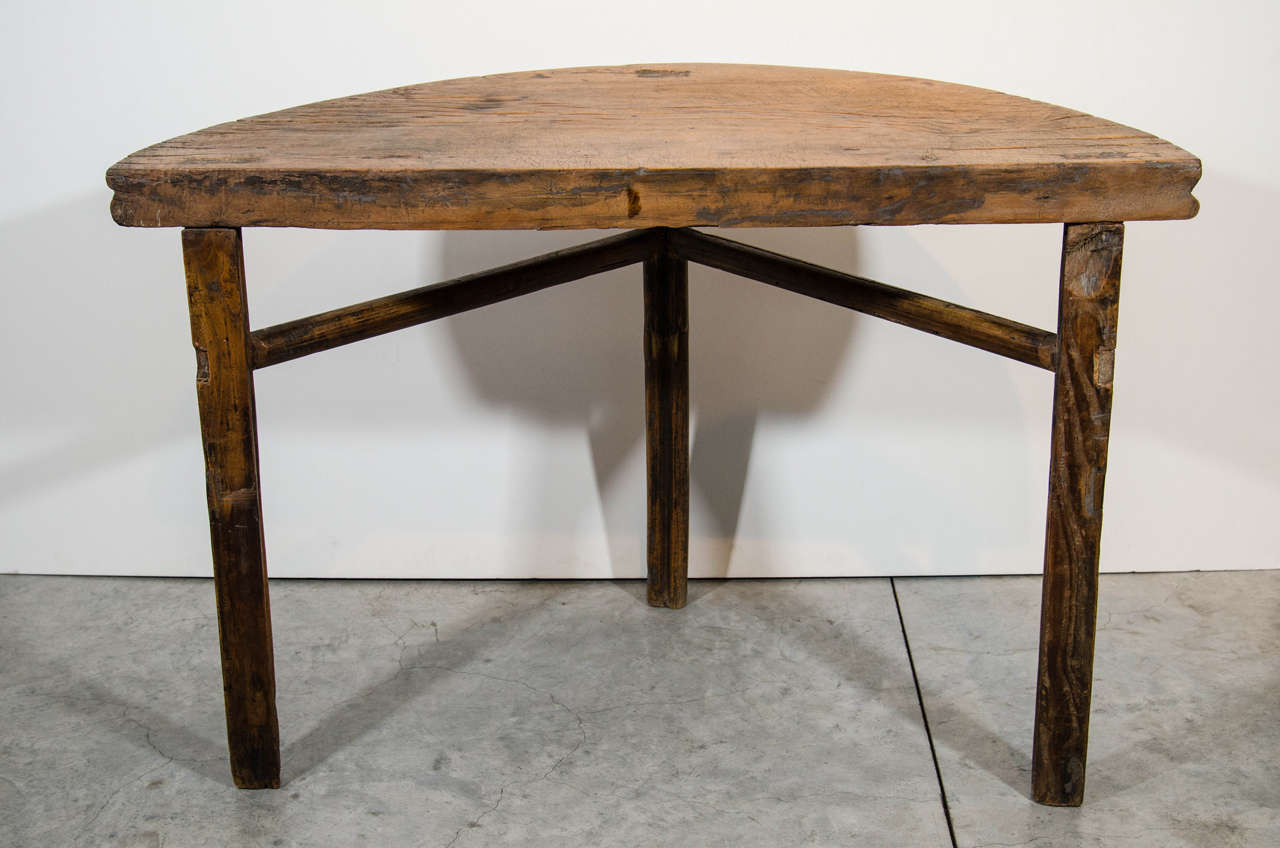 19th Century Antique Half Moon Table