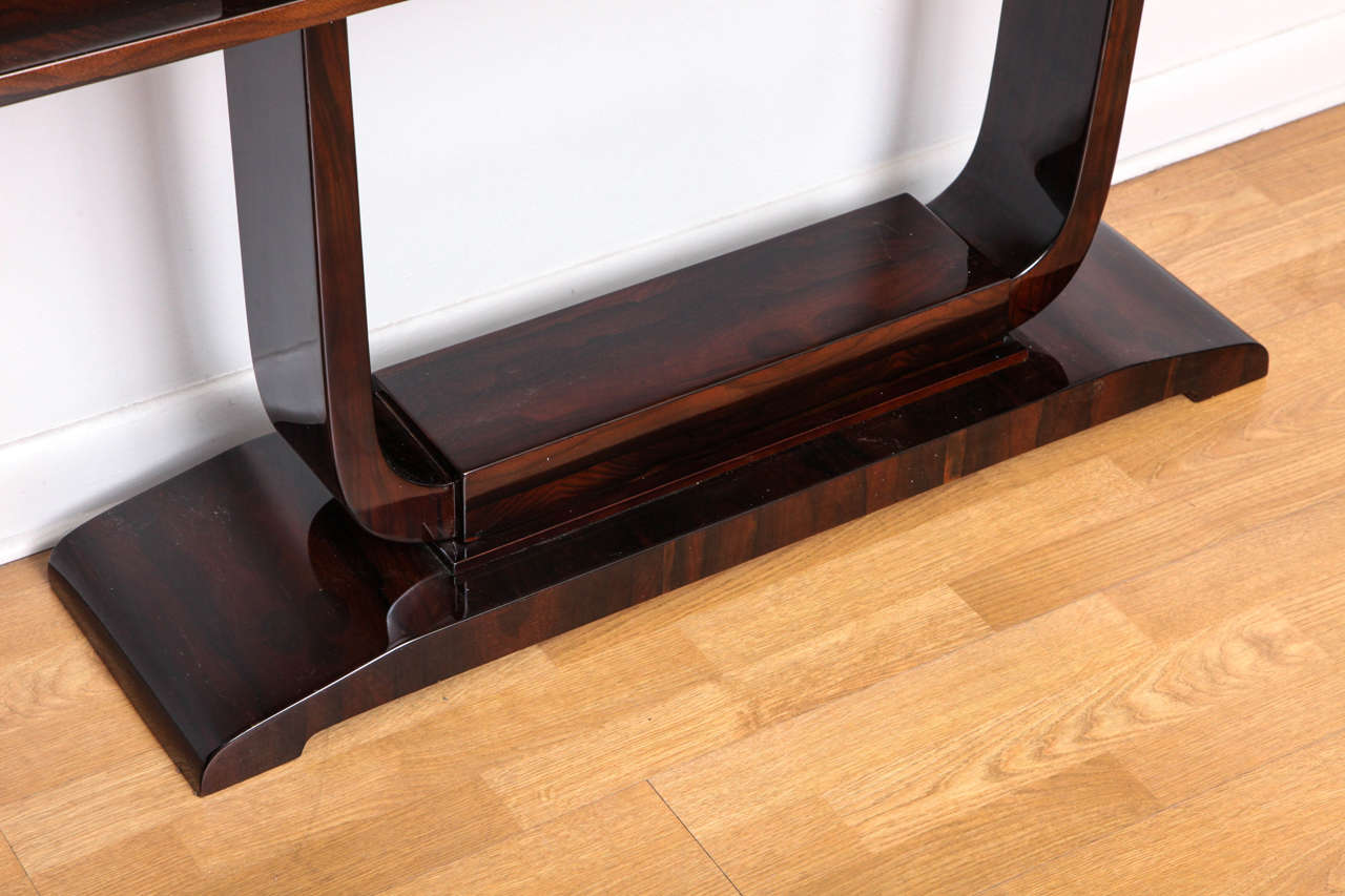 Sleek Art Deco Console Table with Shelves In Excellent Condition For Sale In New York, NY