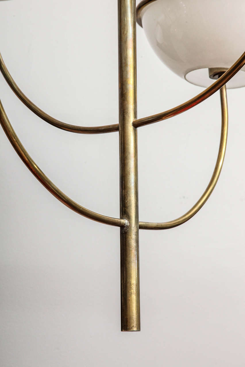 Grand Mid-Century Modern Four-Globe Chandelier by Gino Sarfatti. 1