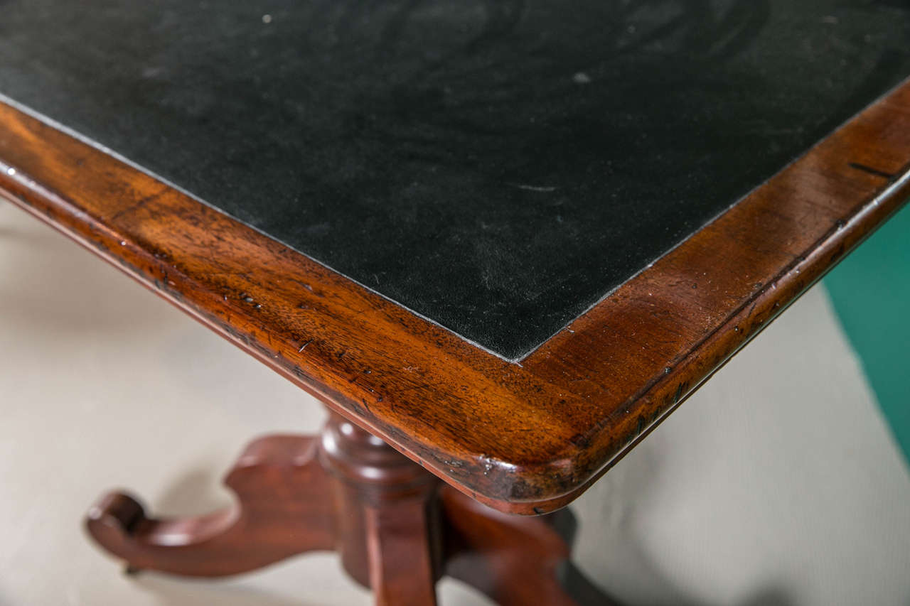 English Pair of Solid Mahogany Men's Club Tables For Sale