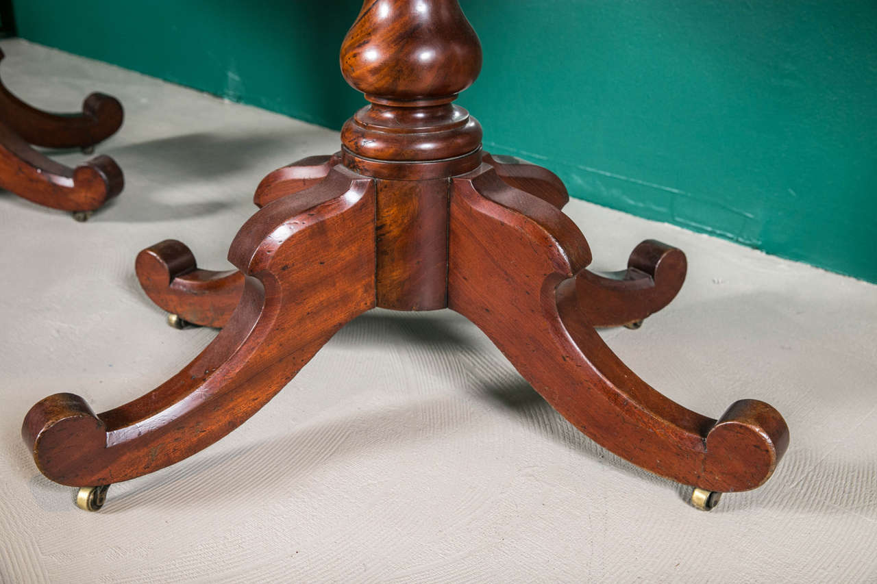 Pair of Solid Mahogany Men's Club Tables In Excellent Condition For Sale In Stamford, CT