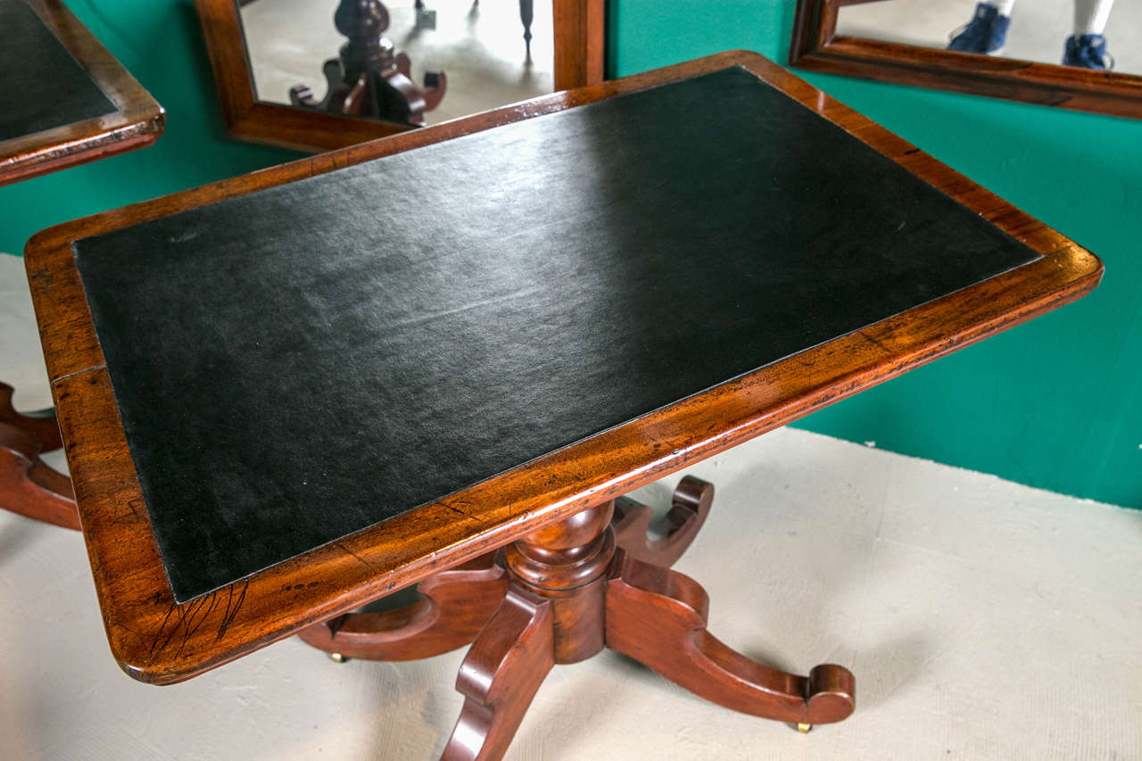 Pair of Solid Mahogany Men's Club Tables For Sale 2
