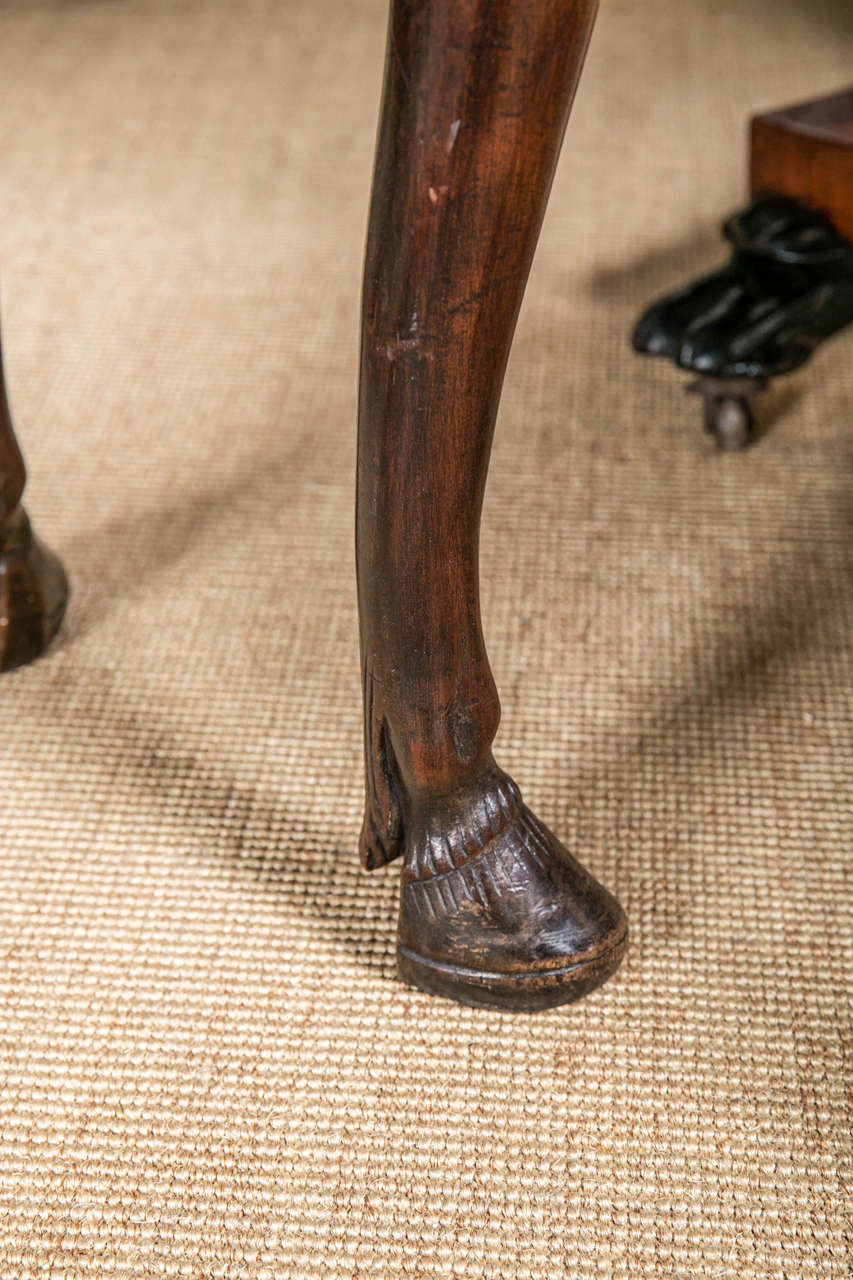 18th Century and Earlier 18th c. Mahogany Irish Drop Leaf Table with Hoof Feet For Sale