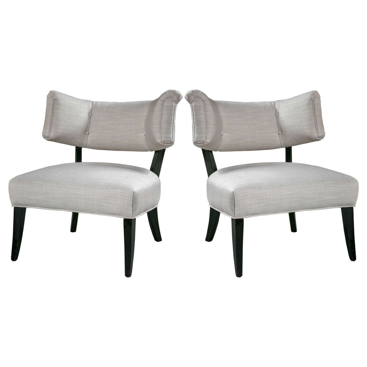 Pair of Low Chairs in the Style of Billy Haines For Sale
