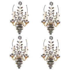 Pair of circa 1940s French Double Light Sconces