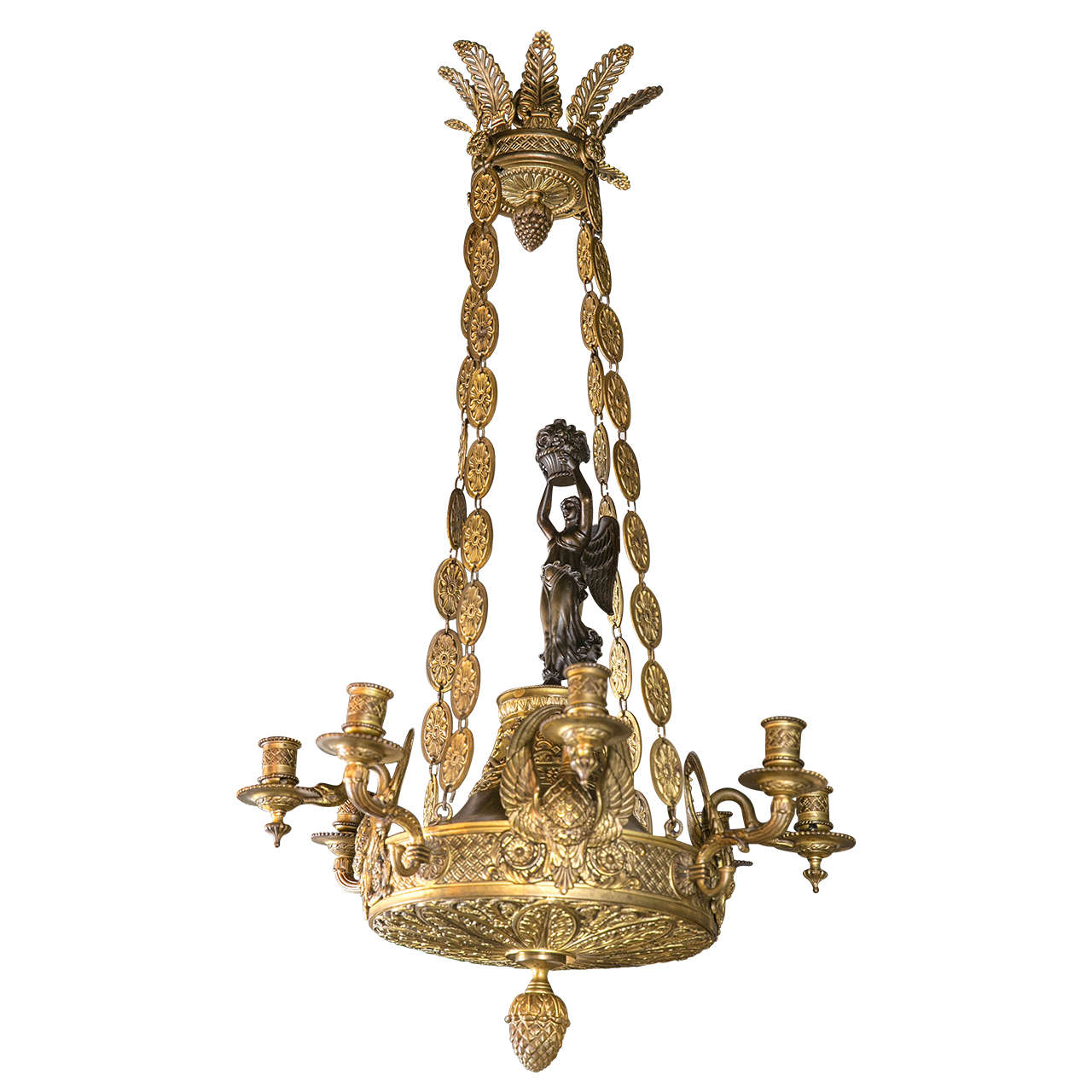 19th Century French Empire Chandelier For Sale